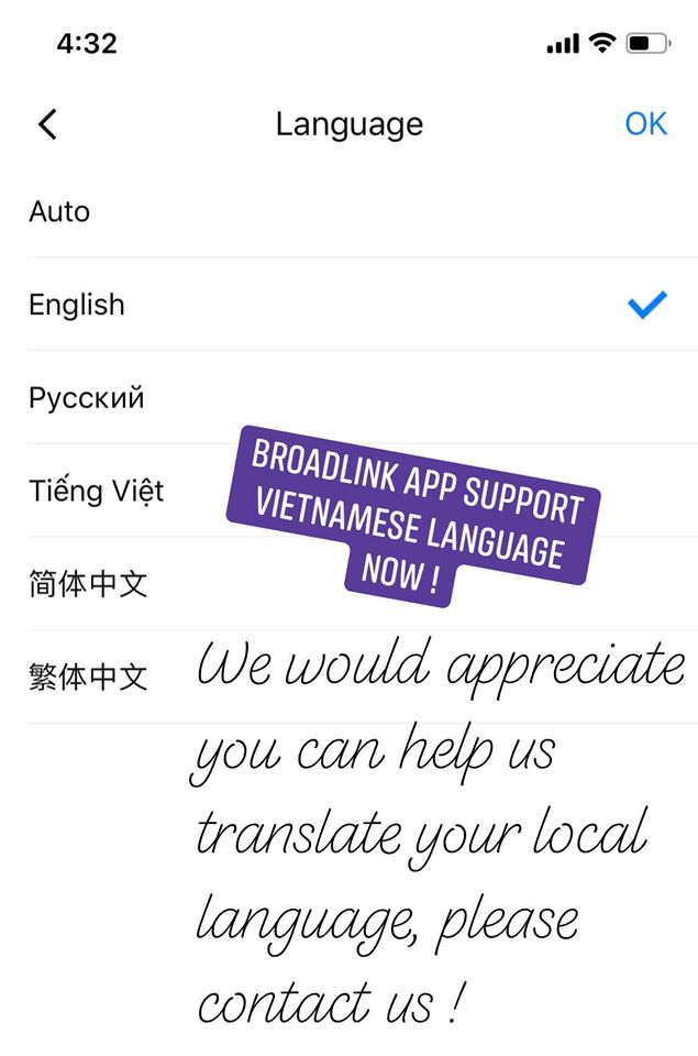 Broadlink app ho tro tieng Viet