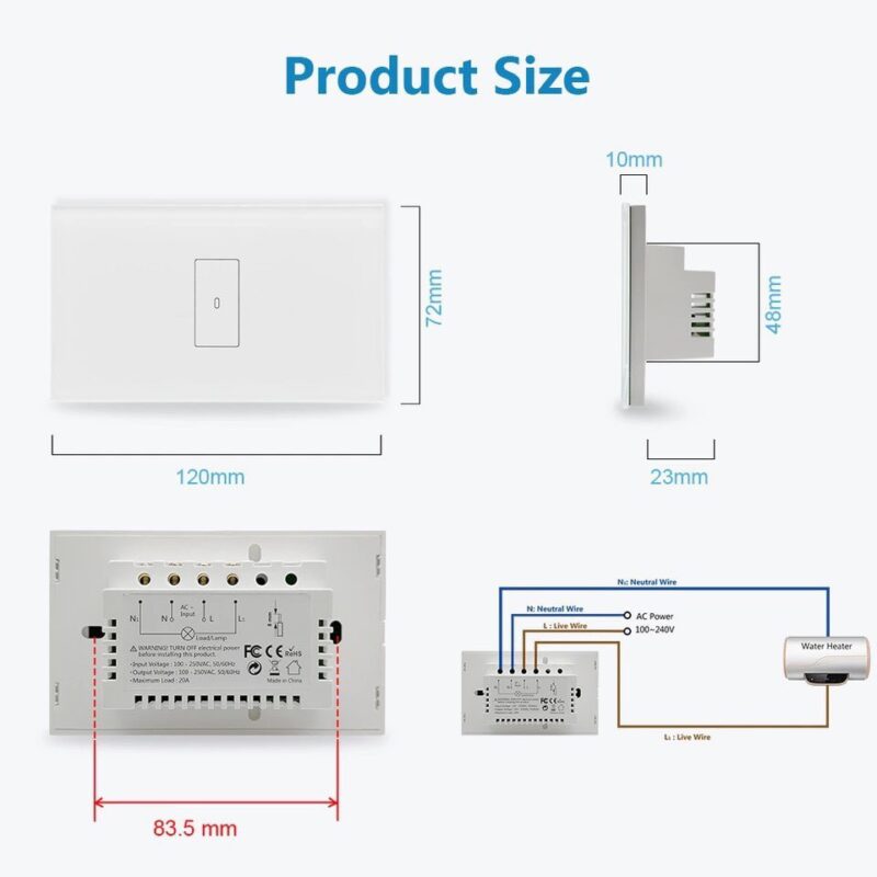 Công tắc thông minh Tuya 20A Wifi - Hình ảnh 4