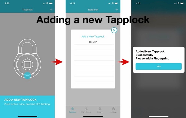 Tapplock Add New Tapplock