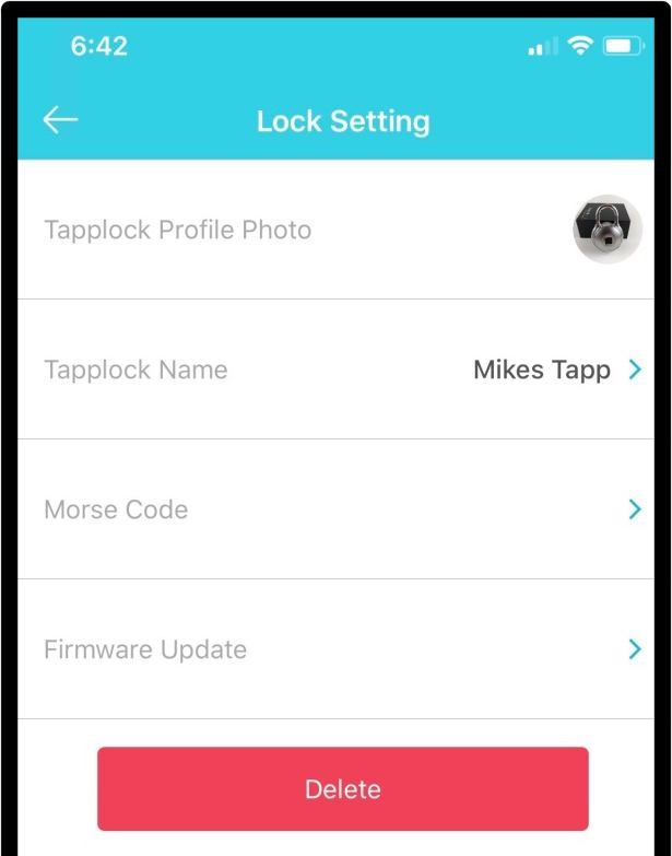 Tapplock Lock Setting