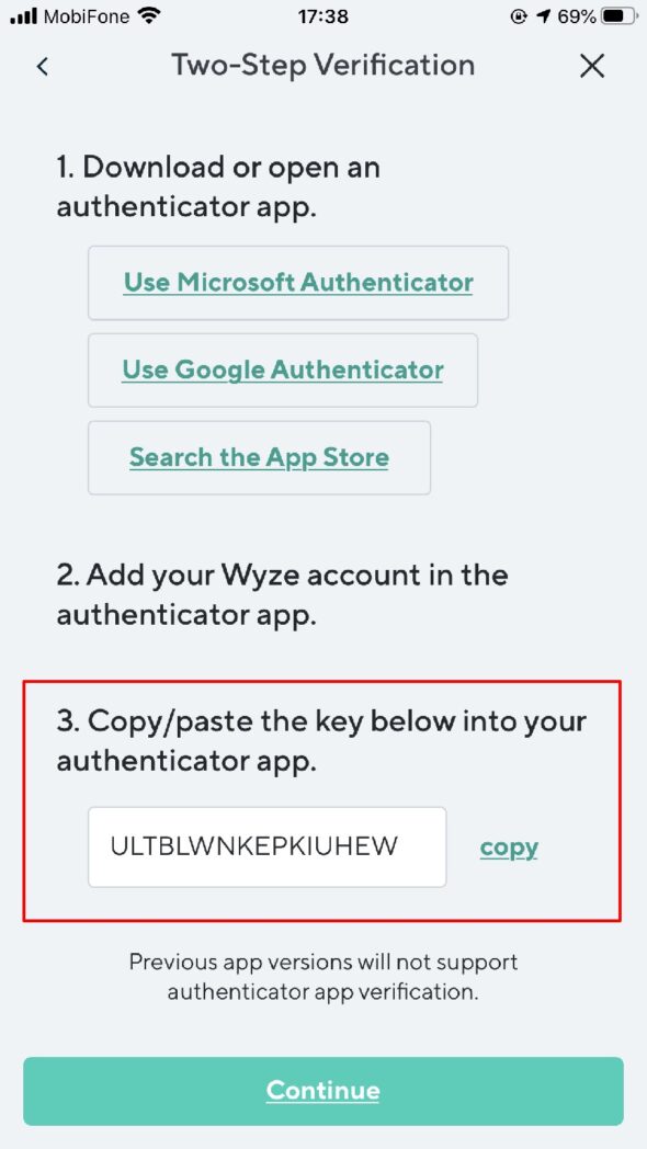 lien ket Google Authenticator Wyze scaled