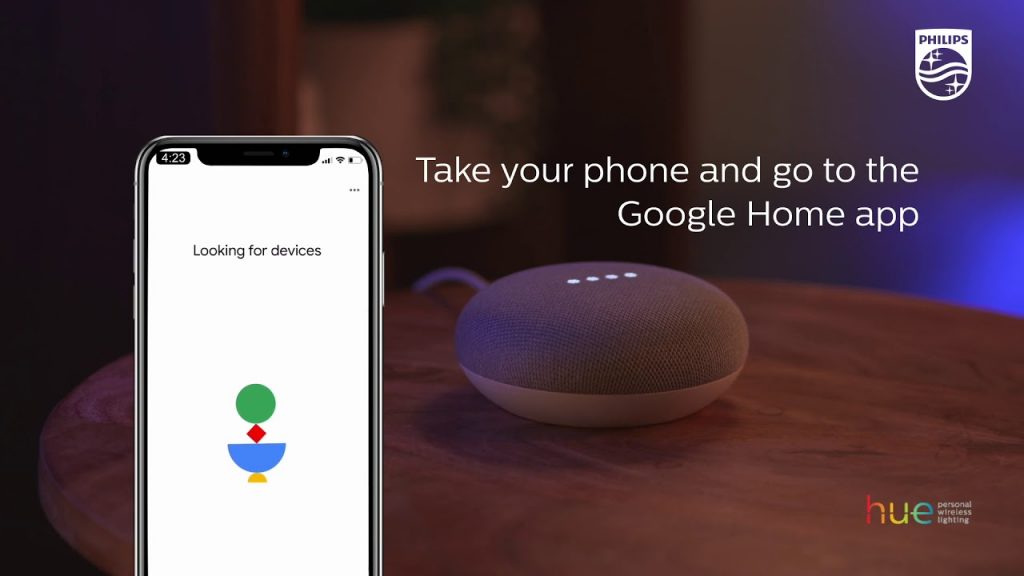 phlips hue cai tren Google home app