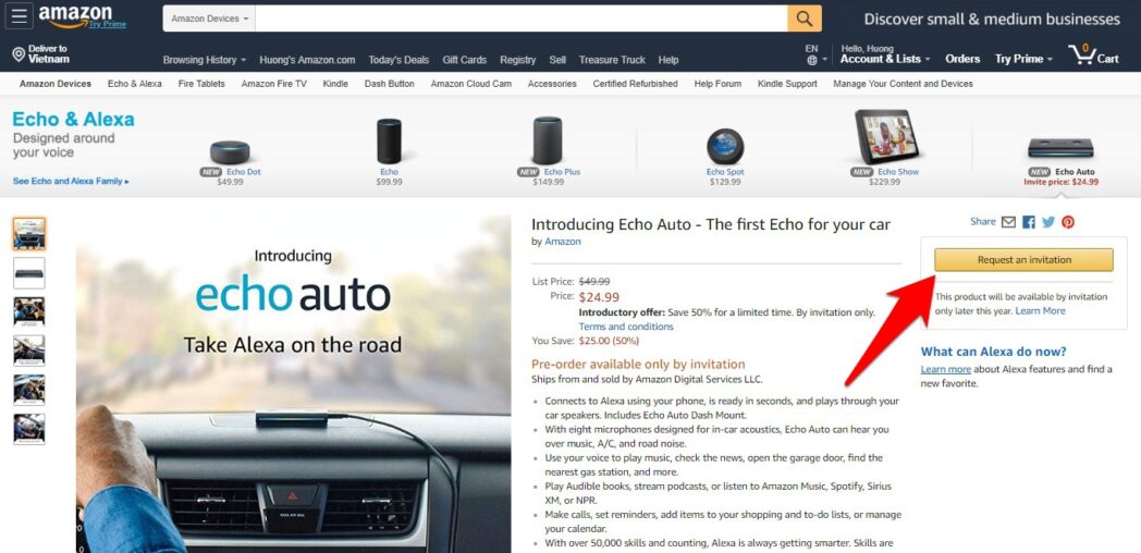 Request invitation echo auto scaled