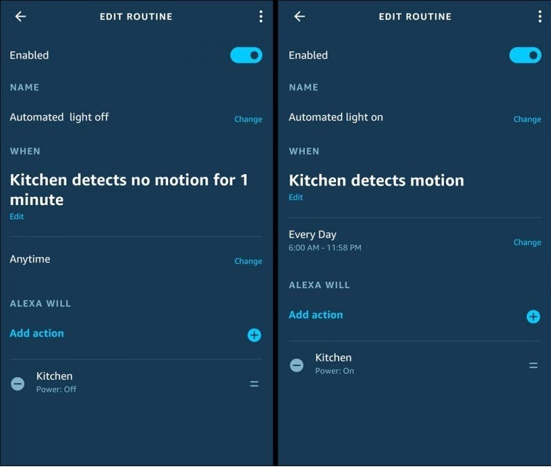 cam bien Wyze hoat dong Alexa routines