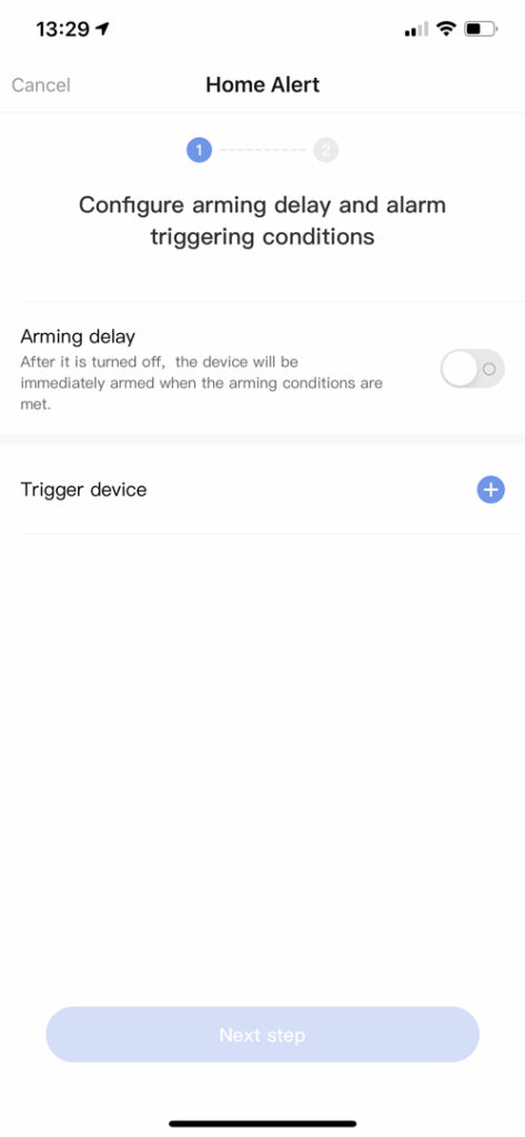 arming delay option