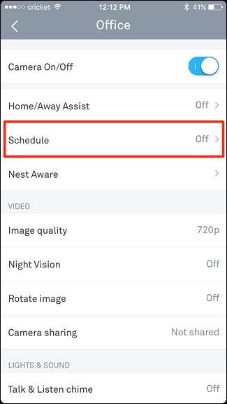 goole nest cam create schedule iq 3