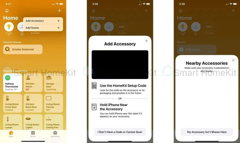 home app ios14 add accessory scr