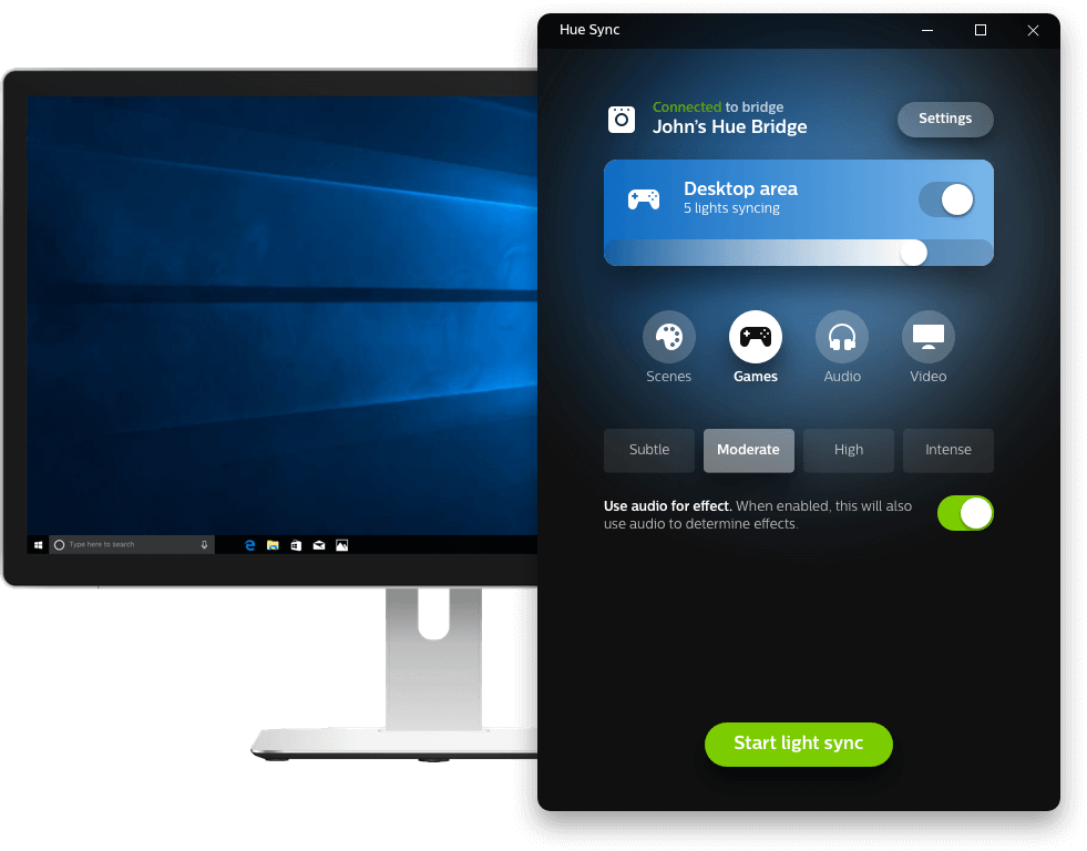 hue sync ui desktop