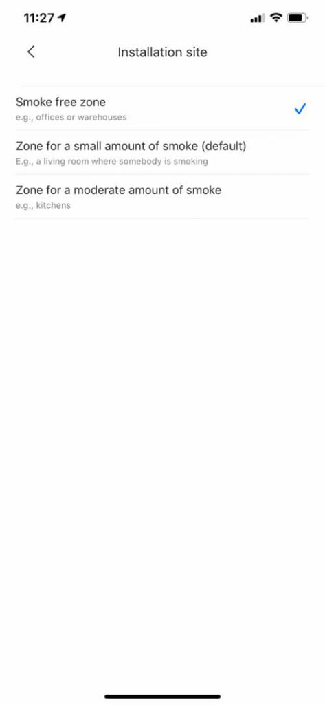 mi smoke mi home smoke detection levels