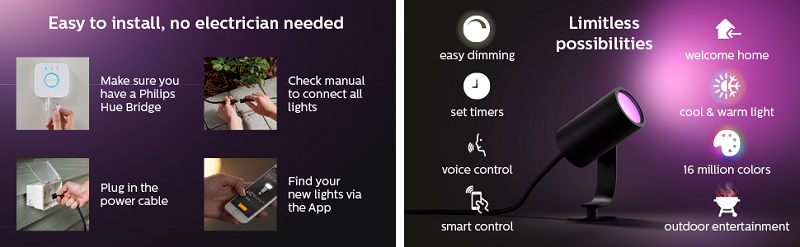 philips hue white and color ambiance lily outdoor spot light 3