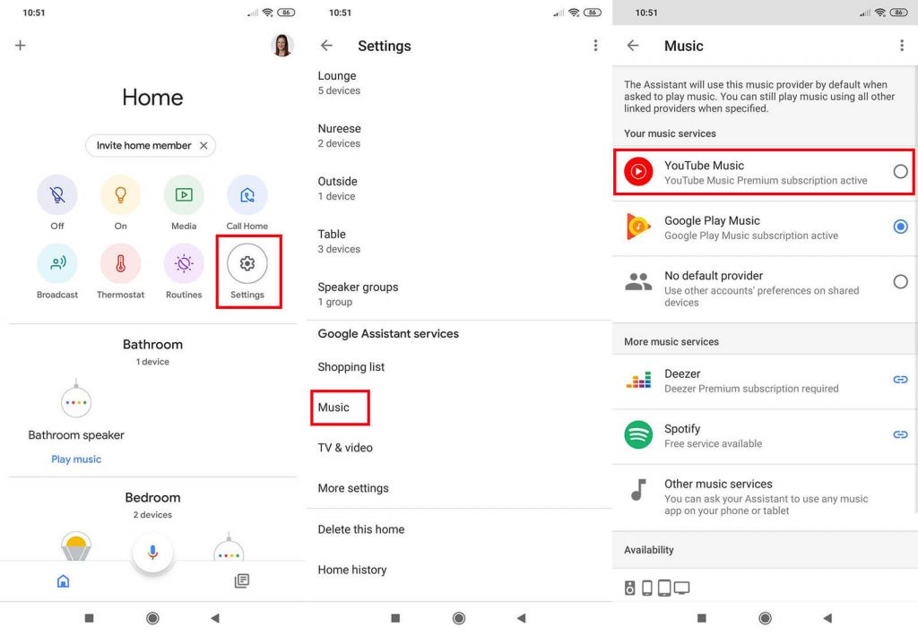 10 mẹo hữu ích với loa thông minh Google Nest mini và Home mini select music services google home