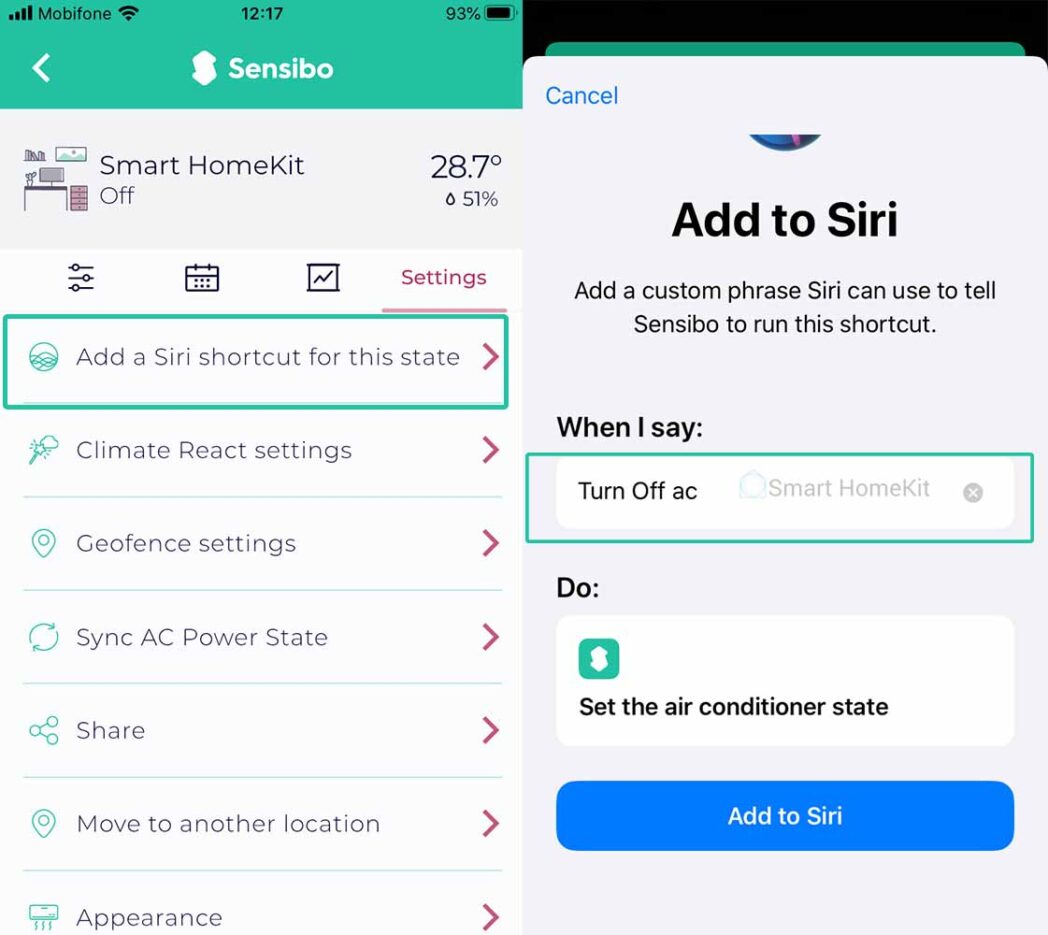 tao siri shortcut voi sensibo sky 4 5 scaled