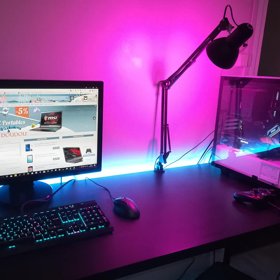 thiet ke phong giai tri voi den Philips Hue 5