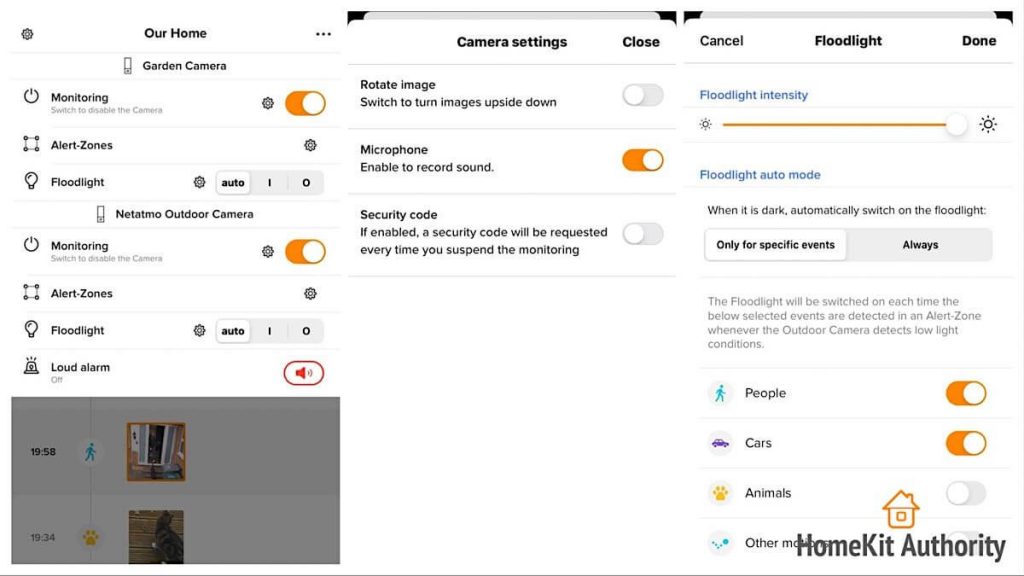 Netatmo security app advanced