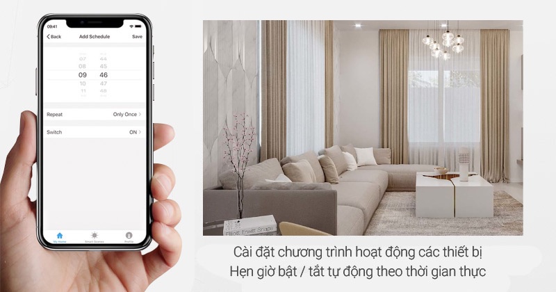 Cong tac Tuya Wifi hen gio tu dong